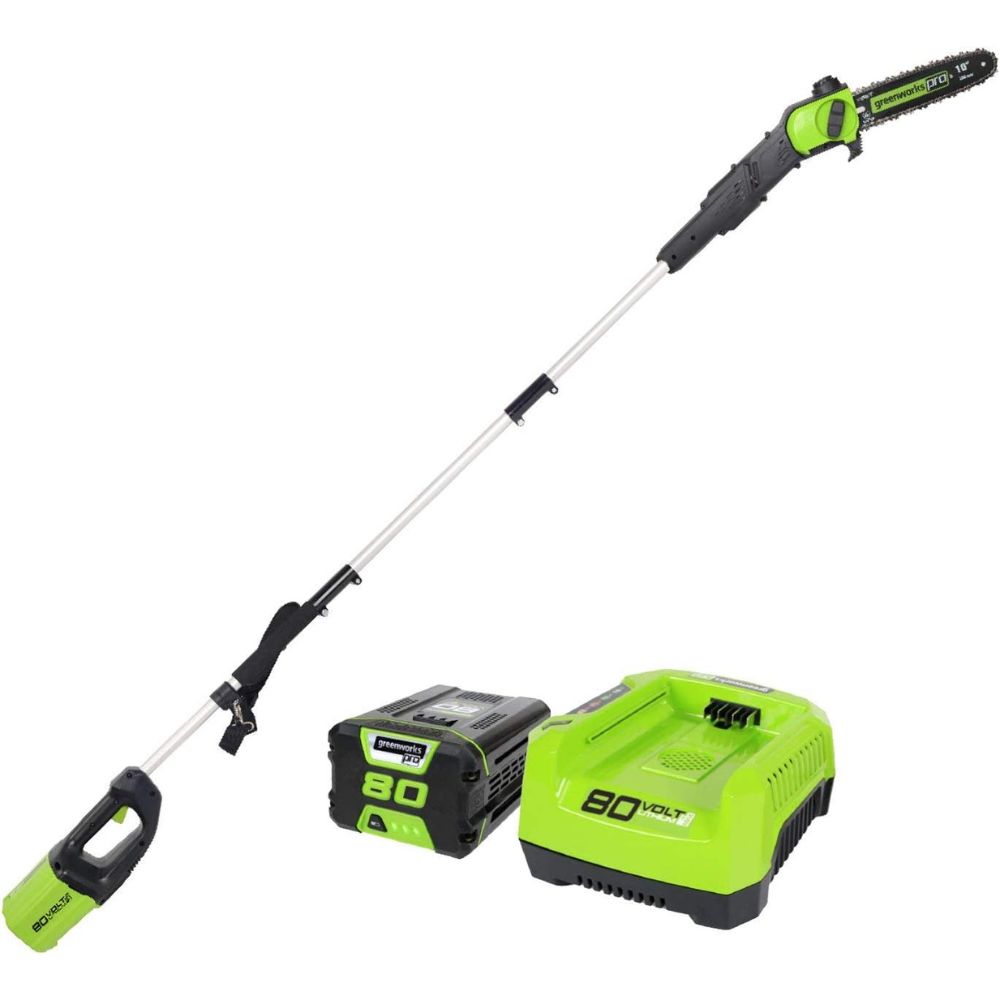 Greenworks PRO 80V 10" Brushless Cordless Pole Saw (PS80L210)